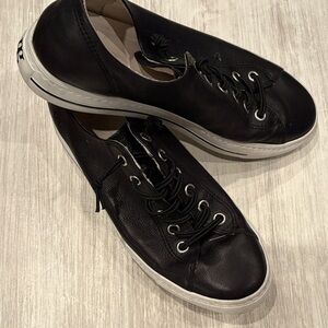 Paul Green Black Leather Sneakers